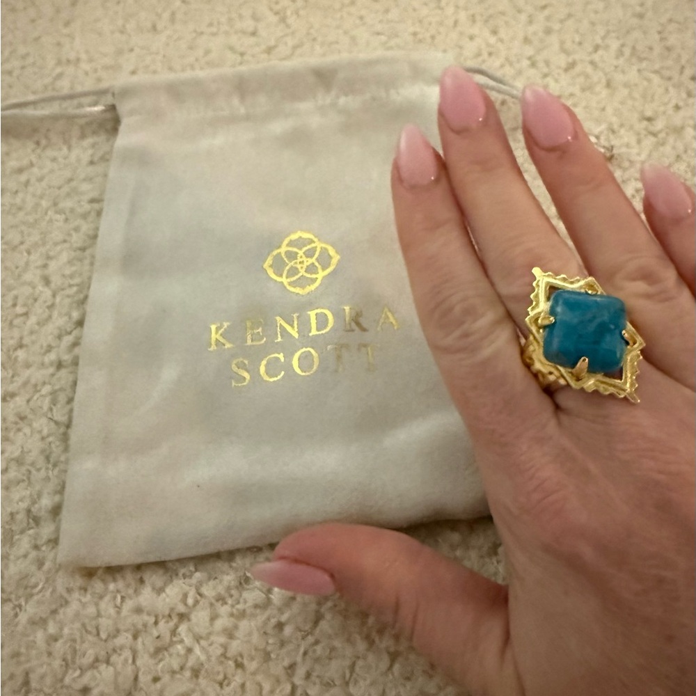 Kendra Scott Gold and Blue Statement Ring